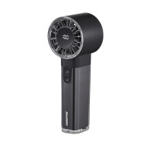 (Black) GEEPAS Rechargeable Fan | Mini Digital Foldable Portable USB Fan for Travel Camping Office Outdoor Women | Handheld 3000mAh 100 Level Wind Speed