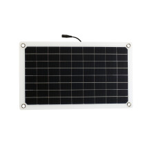 12V 20W Monocrystalline Solar Panel with Dual USB Car Charger, Waterproof, 42.5x25cm
