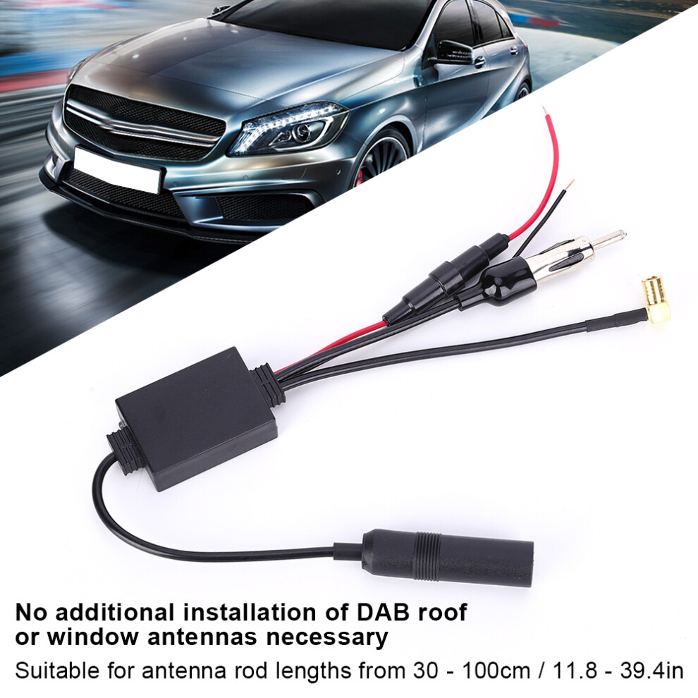 Dab+ Antenna Splitter Adapter, 15-20Db Gain, 34.5Cm Black 4191340985785