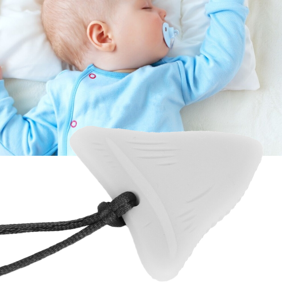 Autism Friendly Silicone Teething Necklace Baby Chew Pendant Pearl White