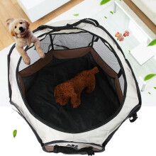 Pet Foldable Mesh Play Tent for Cats Dogs 68x45cm Coffee
