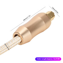 Langer 3 m Goldener Digitaler Glasfaser-Audiokabel für klares Soundsystem