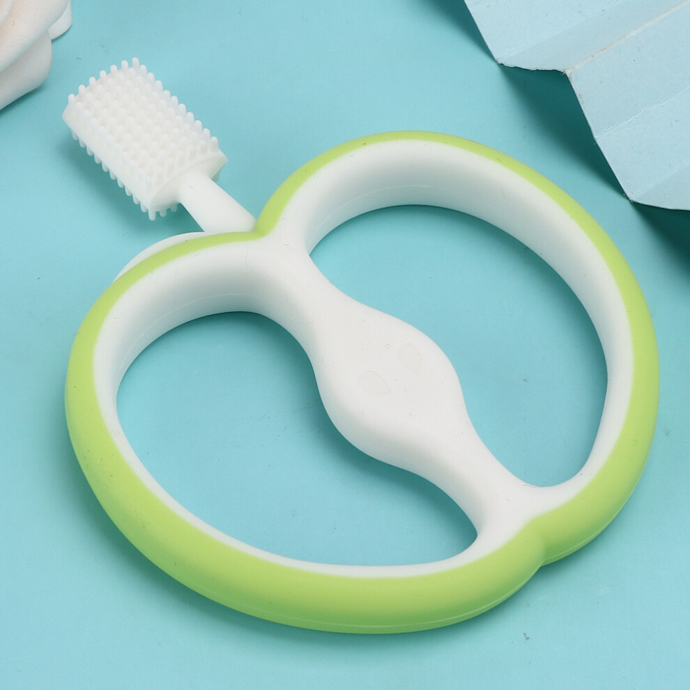 Fruit-Shaped Silicone Baby Toothbrush Infant Oral Care Cleaning Training Green