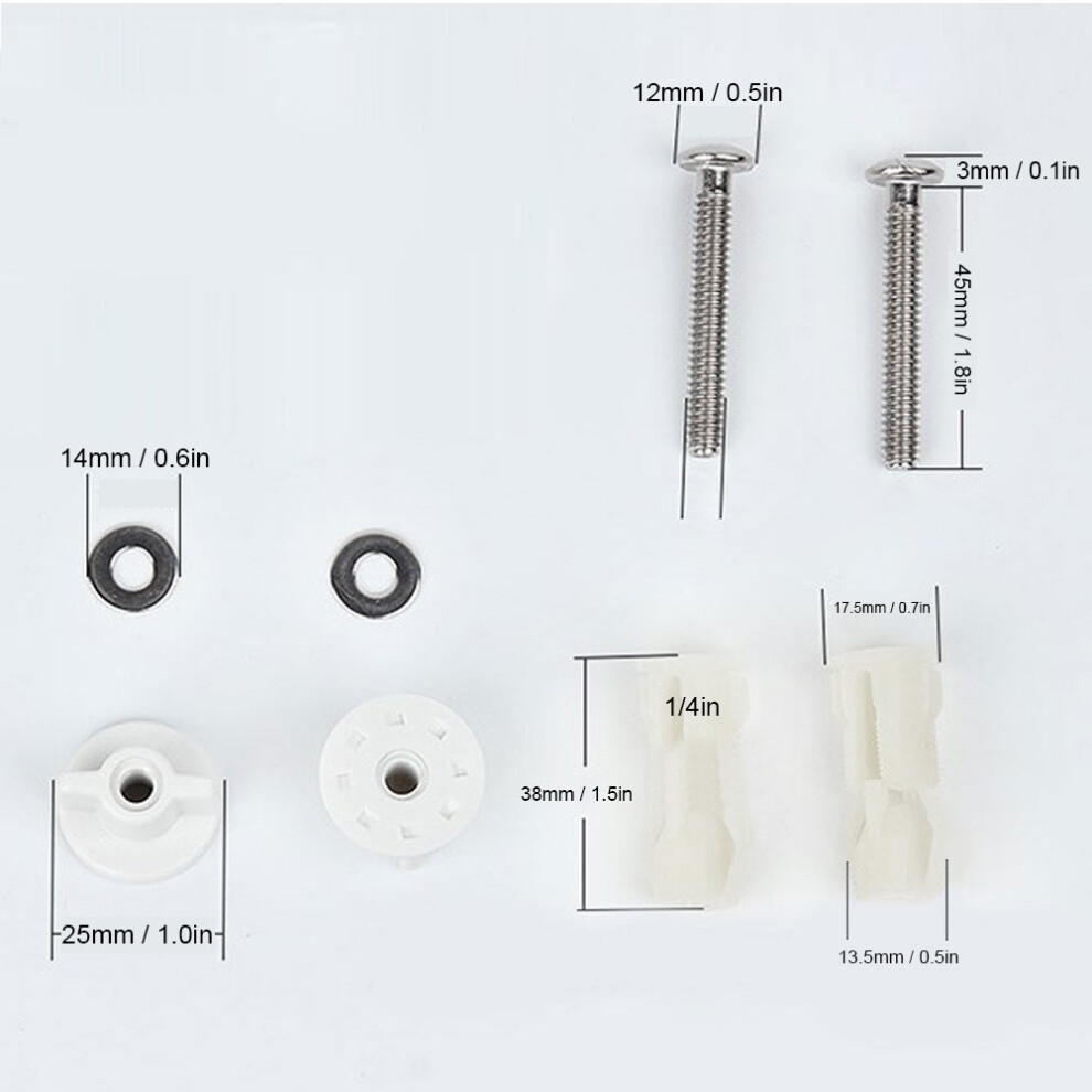 Toilet Cover Assembly Kit - Universal Bolts & Screws For Toilet Seats 8451340993910