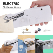 Mini Handheld Electric Sewing Machine Portable Cordless 21x6.5x3.5cm White