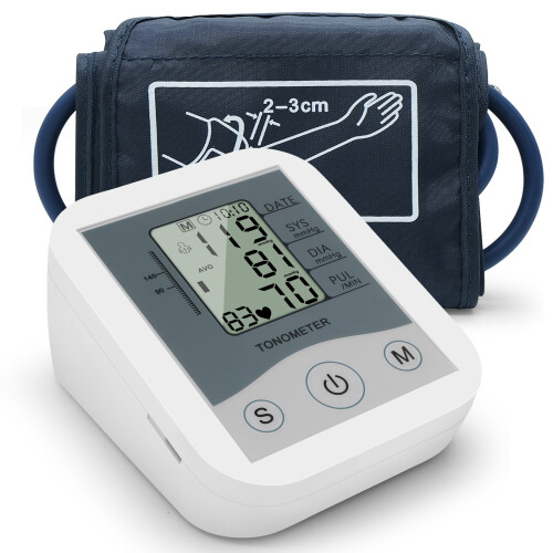 Esfigmomanómetro de brazo blanco con pantalla LCD 22-32 cm 99rec 2