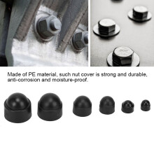 Protective Black PE Hex Nut Caps M4-M12 145PCs for Various Applications