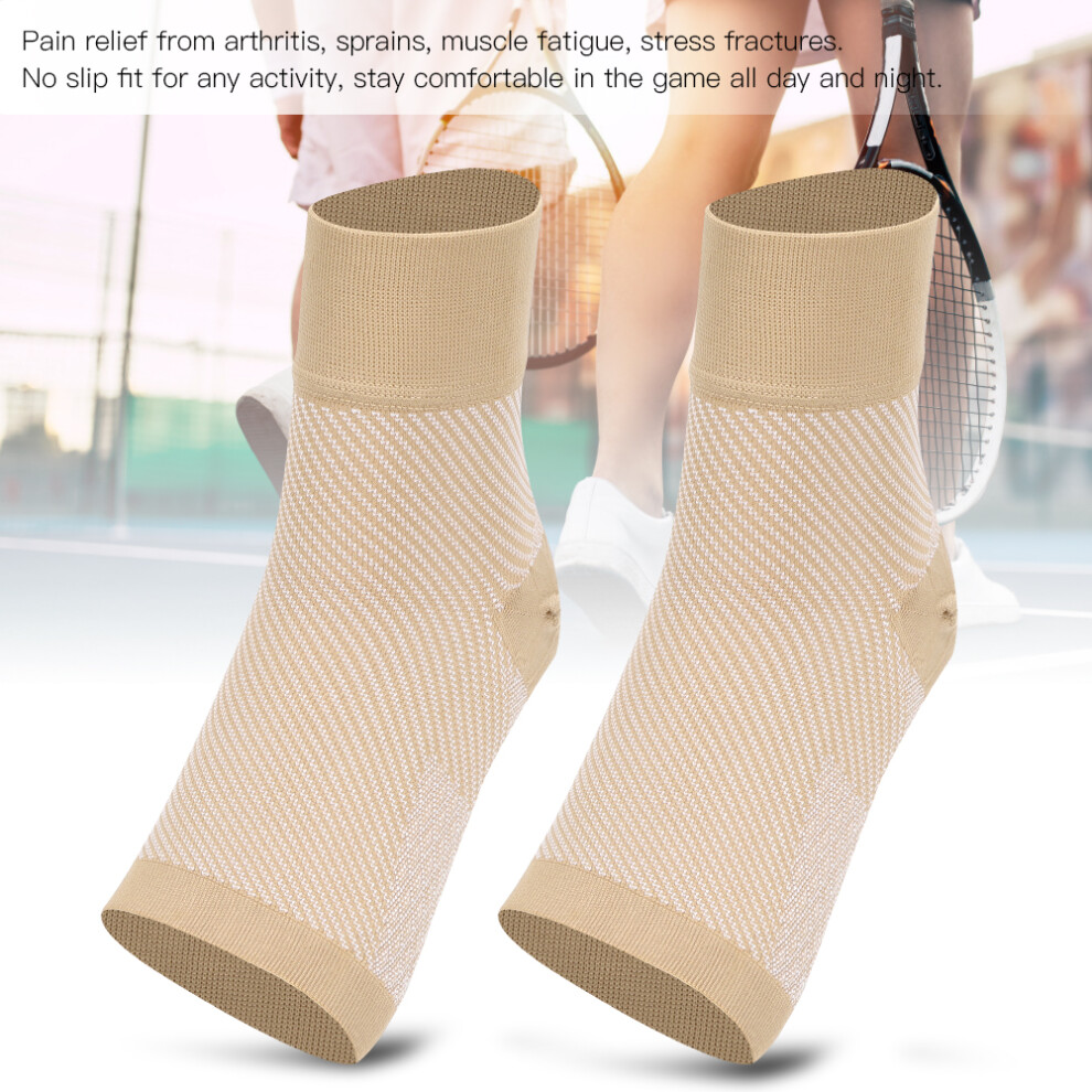 Sport Ankle Brace Protector Compression Support Sleeve M Skin Color