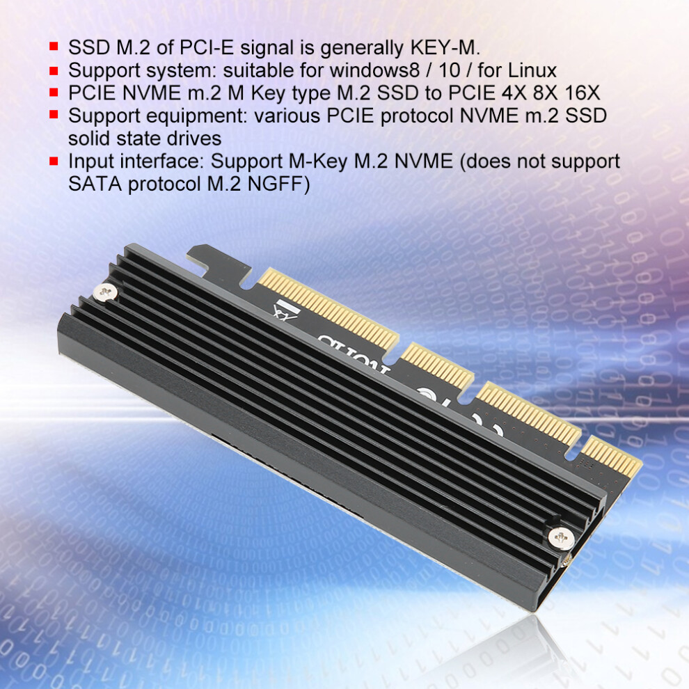 M.2 Nvme Pcie 3.0 X16 Adapter Card Ngff M Key To Pcie 4X/8X/16X With Output 6911340996646