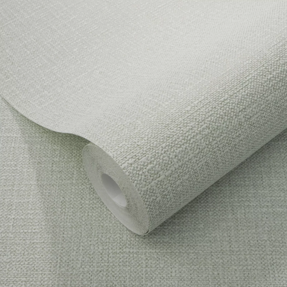 Pale Green Wallpaper Linen Effect Textured Free Match Paste The Wall 5060729370766