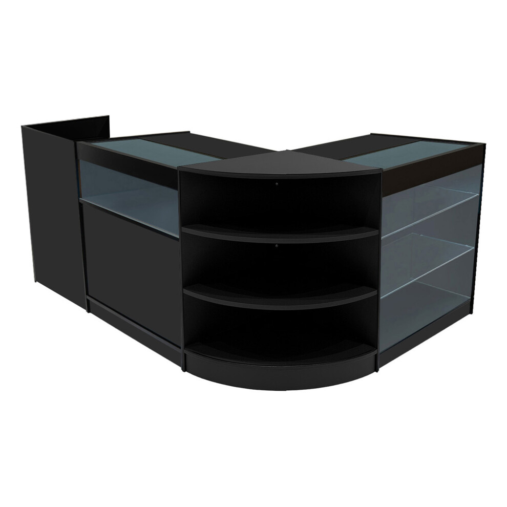 Monstershop (2 X 900Mm W Counters & X 600Mm W Units - ) Shop Counter Set Hyperion Led Lockable Retail Black/Light Size 2