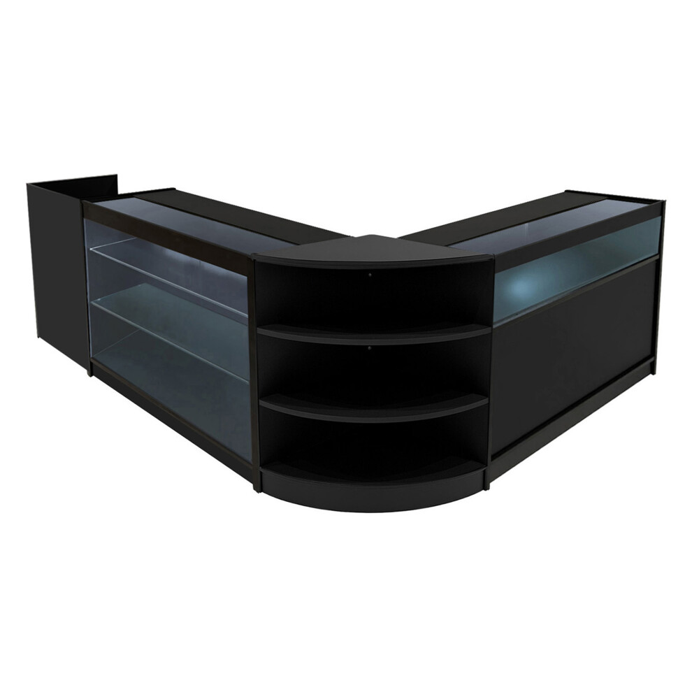 Monstershop (2 X 1200Mm W Counters & X 600Mm W Units - ) Shop Counter Set Hyperion Led Lockable Retail Black/Light Size 2