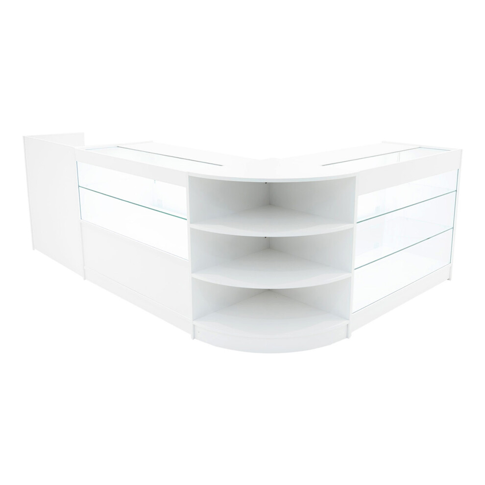 Monstershop (2 X 1200Mm W Counters & X 600Mm W Units - ) Shop Counter Set Hyperion Led Lockable Retail White/Light Size 2