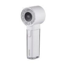 (White) GEEPAS Rechargeable Fan | Mini Digital Foldable Portable USB Fan for Travel Camping Office Outdoor Women | Handheld 3000mAh 100 Level Wind Speed