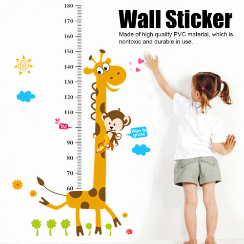 4Pcs Giraffe Kids Wall Sticker Removable Height Chart 60-180cm
