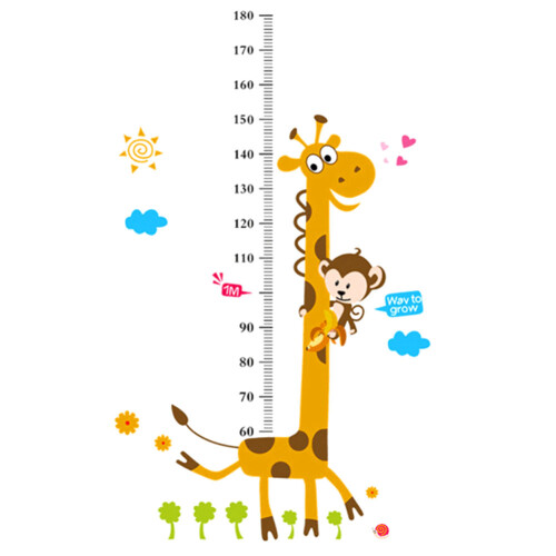 4Pcs Giraffe Kids Wall Sticker Removable Height Chart 60-180cm 1