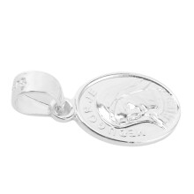 Wunderschöne Medaille aus 925er Sterling-Silber, polierte Oberfläche, ovales Anhänger mit der Jungfrau Maria, religiöses Geschenk, Schmuck