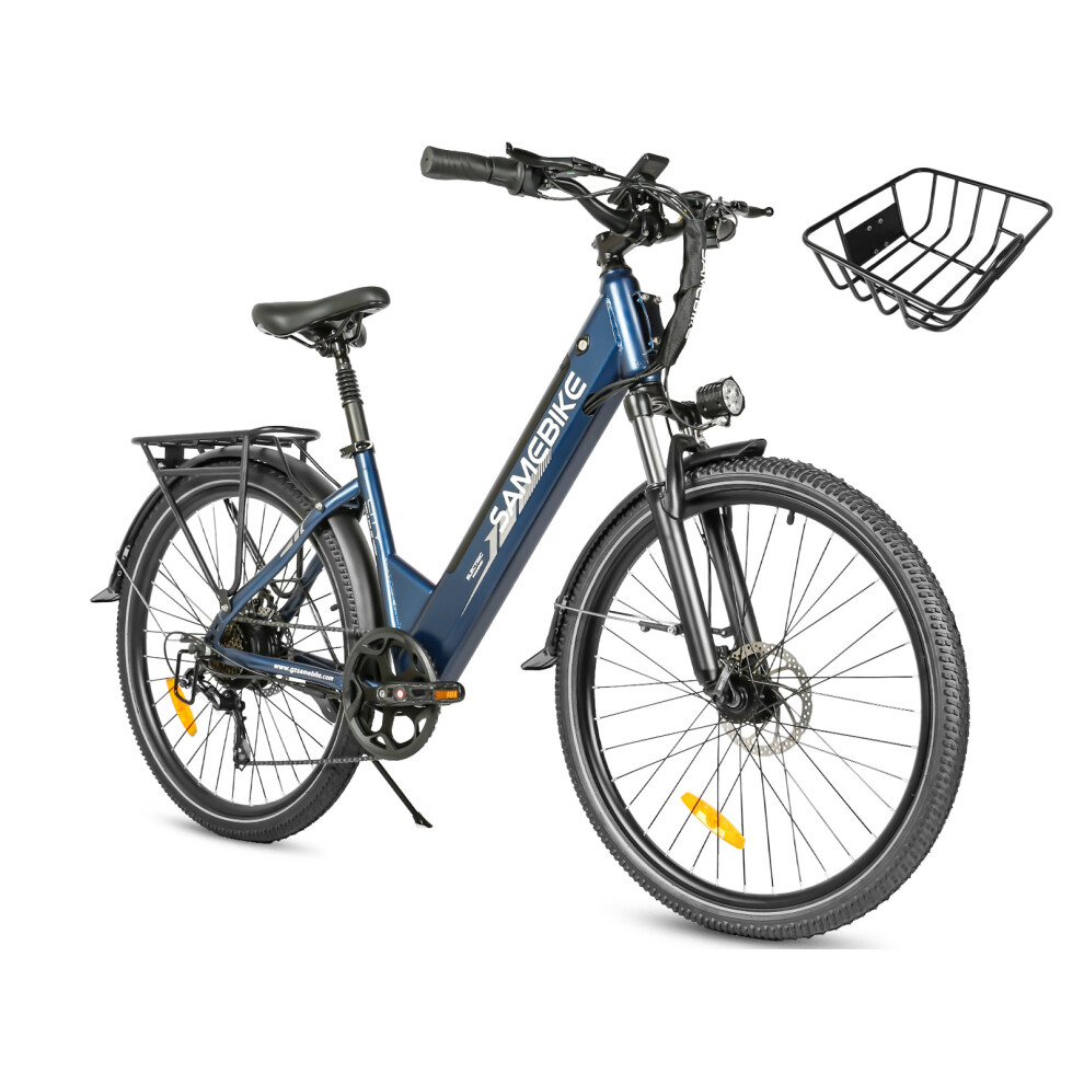 City Step-Thru E-Bike, 36V 15Ah Battery, Front Fork Suspension, Basket-image-OPC-PJM9V2D-NEW
