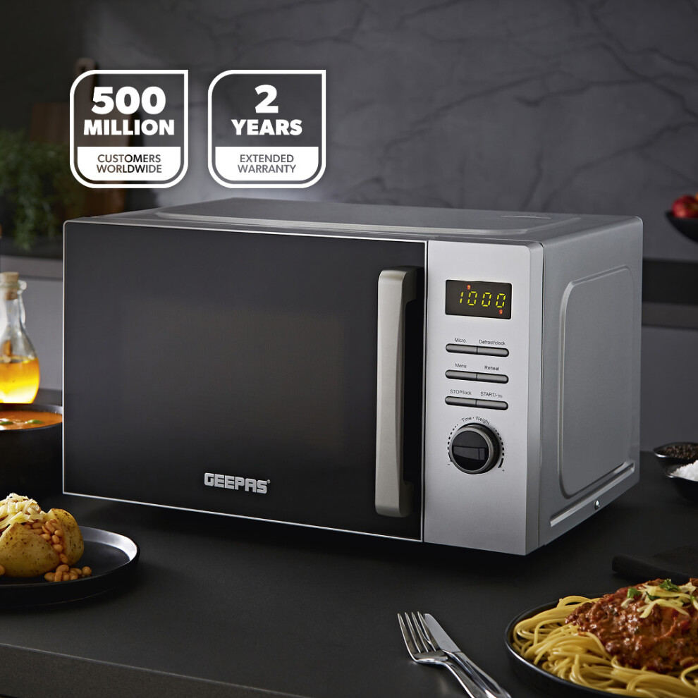 Geepas 23L Digital Microwave Oven - Silver - Image 2