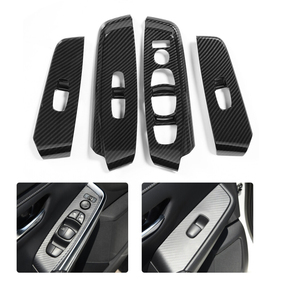 4Pcs Carbon Fiber Pattern Window Lift Panel Cover Fit For Nissan Sylphy 2020 4071341005456