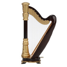 16cm Wooden Miniature Harp Model Desktop Decoration Gift