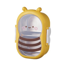 Stainless Steel Lunch Box for Kids, 2 Compartment Leak-proof Bento Box, Cartoon Bee Design, Ideal for School and Travel