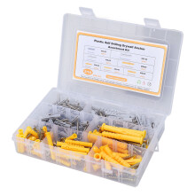 210 Stück Selbstschneidende Schrauben-Set, Flachkopf-Nylon-Dübel