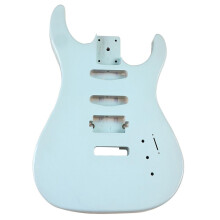 DIY Guitar Kit Blue Glossy Electric Guitar Body with Open Pickup Hole for Customization and Assembly