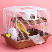 Pet Supplies: Double Layer Hamster Cage 35x26.5x32cm with Quiet Running Wheel