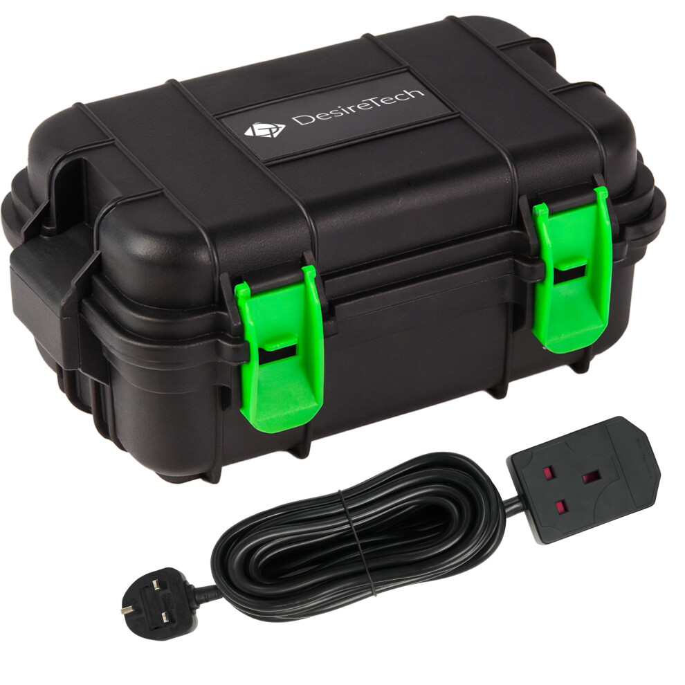 Desiretech Weatherproof Outdoor Electric Box With 1 Way 10M Extension Lead, Small 5056475437846