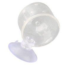 Transparent Aquarium Red Worm Feeder Glass Cup with Suction Cup, 150 ml