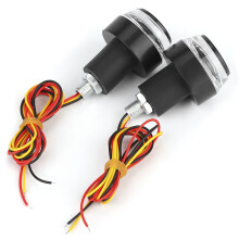 2pcs LED License Plate Lights with Turn Signal 27.6in Cable for Motorcycle ATV Scooter White-Yellow