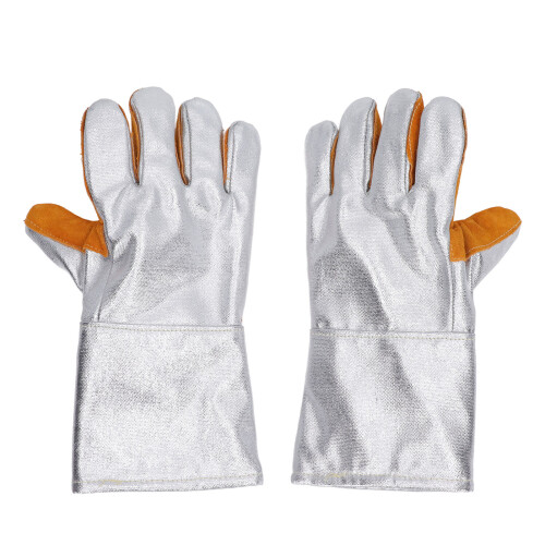 1 Pair Cowhide Welding Gloves Heat Resistant 2