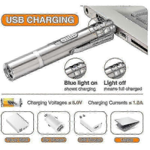 Laser Pointer, Usb Rechargeable, Red Laser Light 5 Switchable Modes, Blue Light And Flashlight, Inte 2