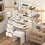 Modern Dressing Makeup Table with 6 Drawers and Stool Vanity Desk 1