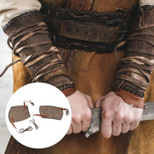 Gauntlet-Armband Mittelalter Vambrace Künstliches Leder Armband Rüstung Binde Punk Armschutz Bracers Cosplay Kostüm