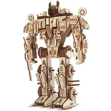 3D Wooden Puzzle Robot Model for Kids and Adults, Educational 3D Puzzle Toy, DIY Assembly Wooden Craft