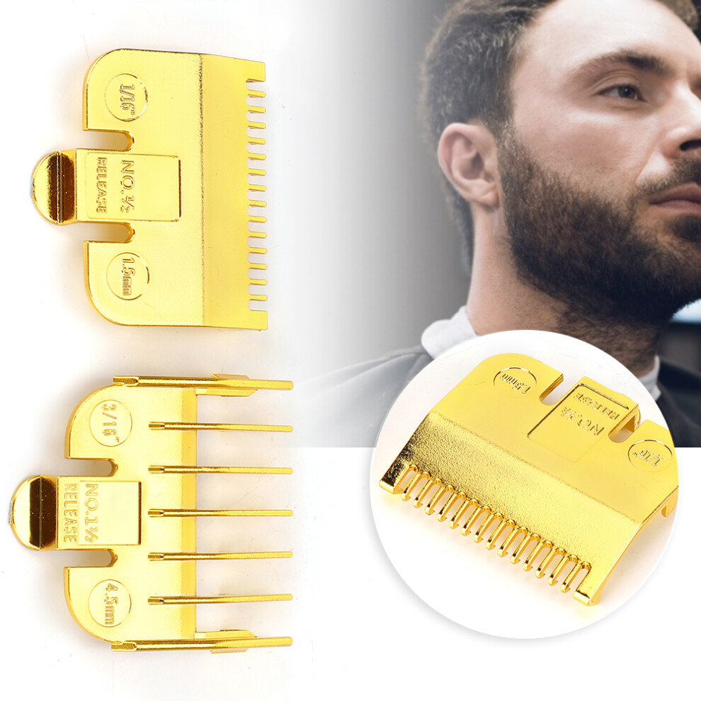 Gold Vintage Oil Head Hair Clipper Limit Comb Electroplating Positioning Tool