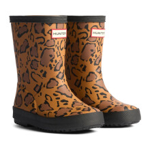 (Black, 4 (Adults')) Hunter Kids First Boot Rubber Kid's Rich Tan/Saddle/Black Wellington Boots