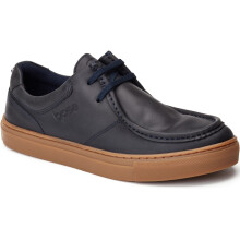 (Blue, 8 (Adults')) Base London Dalston Leather Men's Navy Moccasins Shoes
