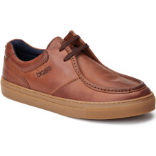 (Brown, 6 (Adults')) Base London Dalston Leather Men's Brown Moccasins Shoes