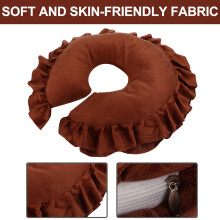 Detachable Coffee U Shape Face Pillow for SPA Massage Bed - Washable