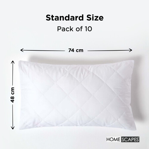 Homescapes (Standard Size - Pack of 10) Quilted Pillow Protector 2