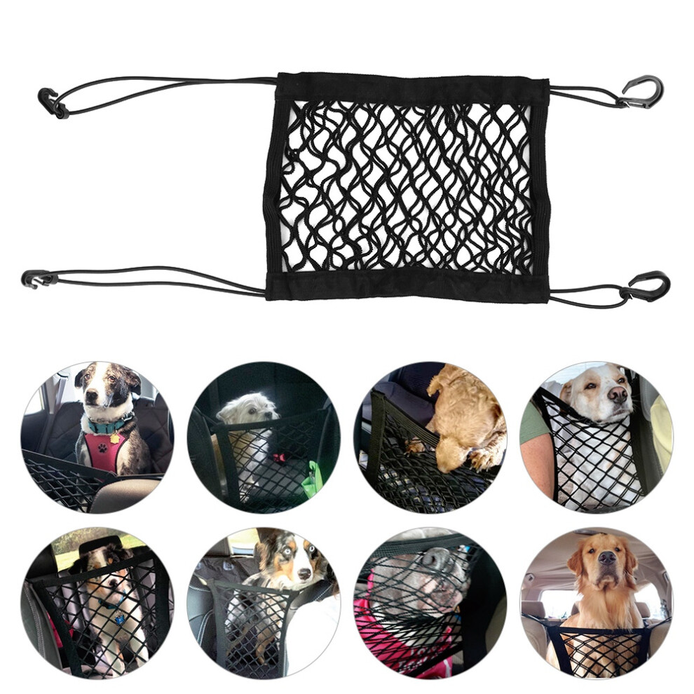 Oxford Cloth Pet Dog Car Barrier Mesh, 62X23x0.5cm Black 4091341033402