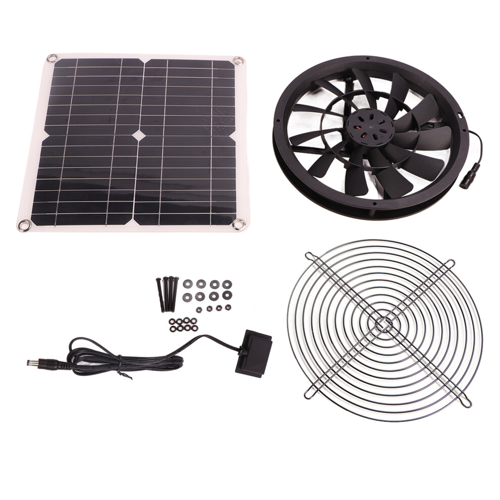 18V 12W Solar Exhaust Fan Kit Waterproof DC