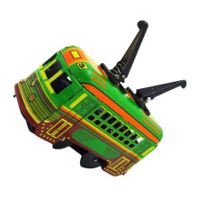 Retro Tin Train Track Set - Green Eisenblech Metal Toy Train with Classic Design and Vintage Style for Kids
