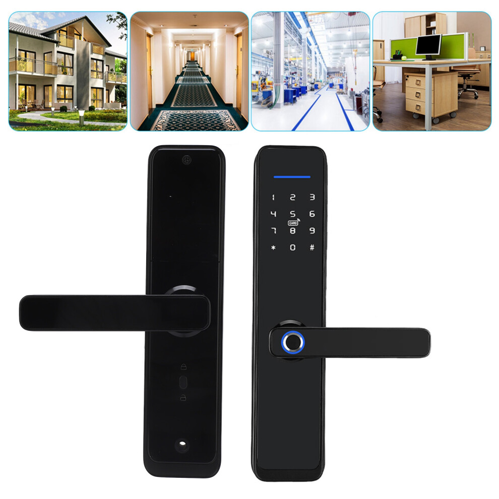 Smart Wifi Door Handle Lock With Password Fingerprint Ic Card Remote Control 9331341035392