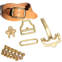 Pure Brass D Shape Belt Buckle Set for Wasit Belts - Sustainable Material