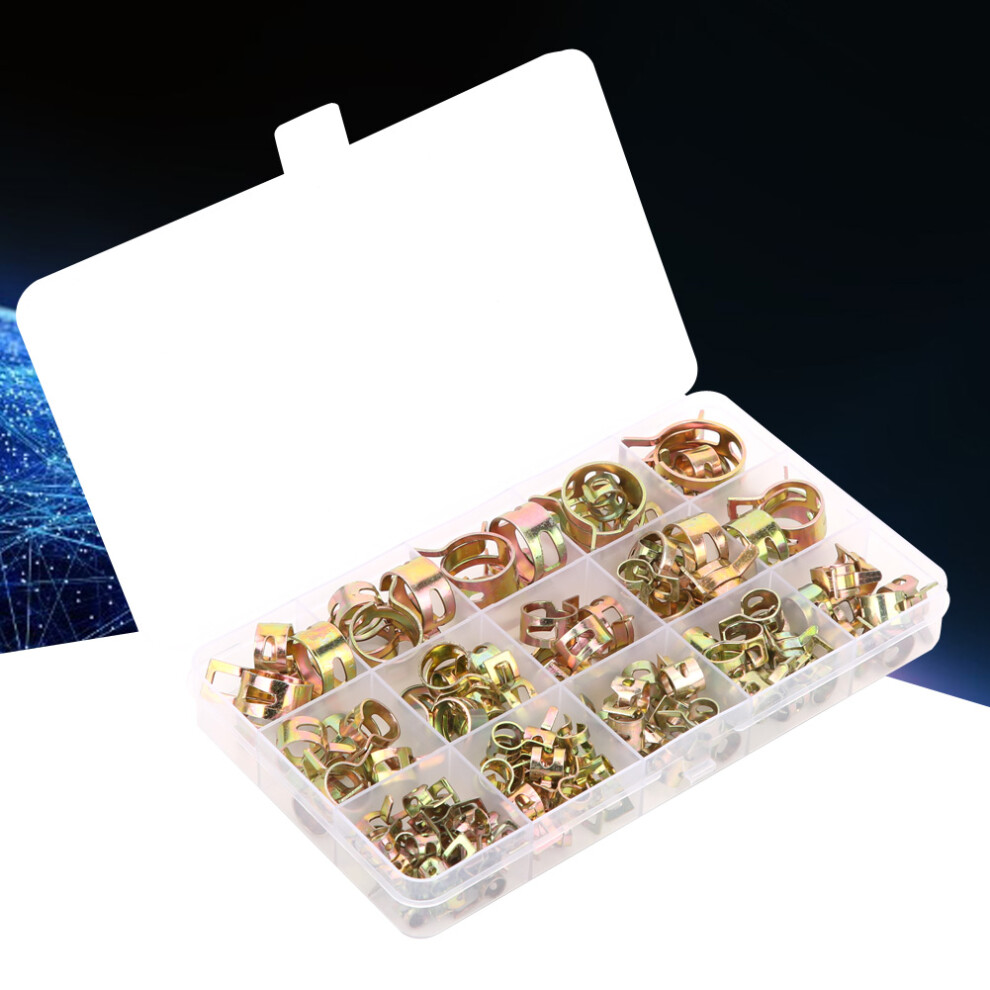 Water & Air Tube Fasteners 115Pcs Hose Clamps 6-22Mm Colored Zinc Spring Clips 6931341045945