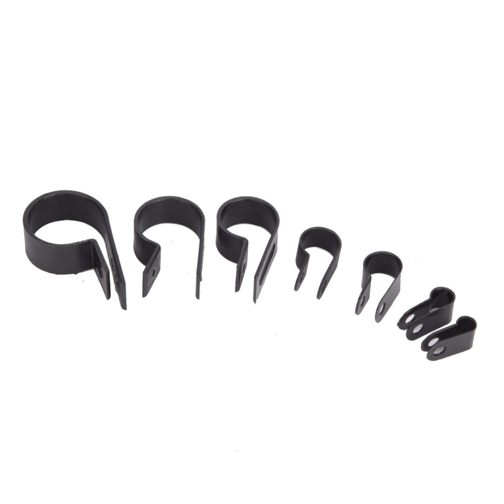 Assorted 200Pcs Plastic Nylon Cable Clamp R & P Type Wire Fasteners In Black 8181341047472